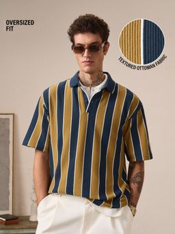 The Souled Store - Navy Blue Oversized Polo: Coastal Vibe Men Oversized Polo T-Shirt