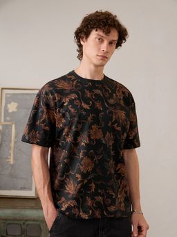 The Souled Store - Black Oversized T-Shirt: Kalamkari Men Oversized T-Shirts