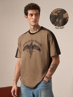 The Souled Store - Brown Official Harry Potter: Hogwarts School Men Oversized T-Shirts