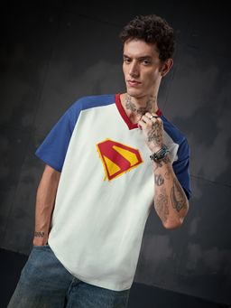 The Souled Store - Off White Official Superman: Symbol Of Hope Men Oversized T-Shirts