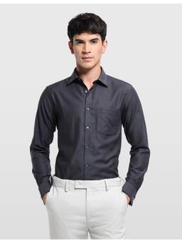 Arrow - Grey Men's Liberty Classic Regular Fit Twill Shirt