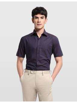 Arrow - Purple Men's Solid Liberty Classic Regular Fit Shirt
