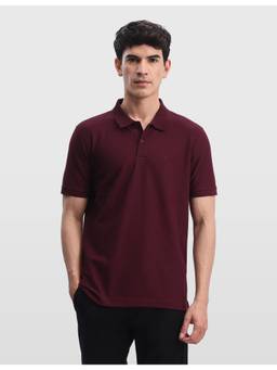 Arrow Sports - Red Men's Solid Regular Fit Polo Shirt