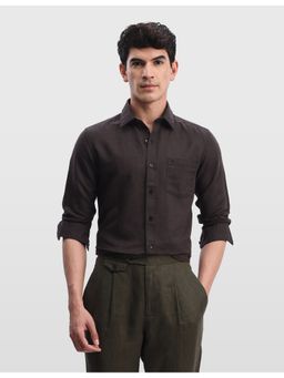 Arrow Sports - Brown Men's Solid Chelsea Slim Fit Shirt