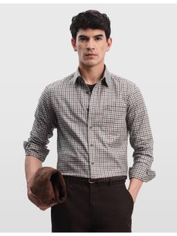 Arrow Sports - Beige Men's Twill Chelsea Slim Fit Shirt