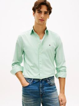 Tommy Hilfiger - Green Solid Regular Fit Poplin Shirt
