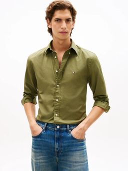 Tommy Hilfiger - Olive Solid Regular Fit Poplin Shirt