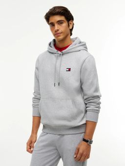 Tommy Hilfiger - Grey Colorblock Regular Fit Cotton Hoodie