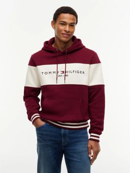Tommy Hilfiger - Purple Embroidered Logo Regular Fit Cotton Hoodie