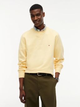 Tommy Hilfiger - Yellow Solid Regular Fit Cotton Sweatshirt