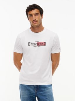 Tommy Hilfiger - White Logo Regular Fit Cotton T-Shirt