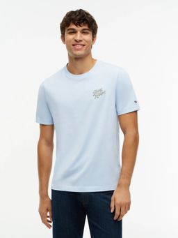 Tommy Hilfiger - Blue Solid Regular Fit Cotton T-Shirt
