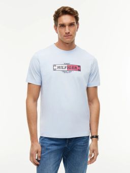 Tommy Hilfiger - Blue Logo Regular Fit Cotton T-Shirt