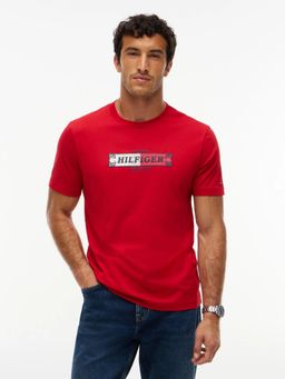 Tommy Hilfiger - Red Logo Regular Fit Cotton T-Shirt