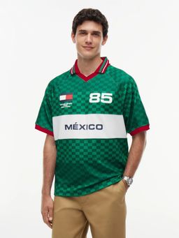 Tommy Hilfiger - Green Checks Regular Fit Polyester Polo T-Shirt