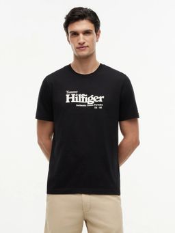 Tommy Hilfiger - Black Logo Regular Fit Cotton T-Shirt