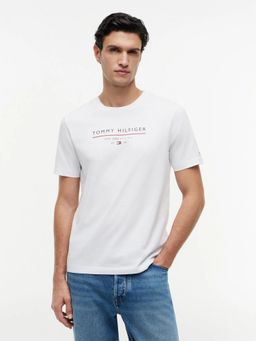 Tommy Hilfiger - White Logo Regular Fit Cotton T-Shirt