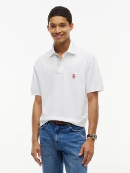 Tommy Hilfiger - White Solid Relaxed Fit Cotton Polo T-Shirt