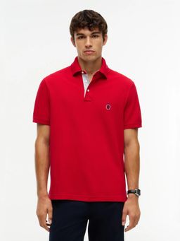 Tommy Hilfiger - Red Solid Relaxed Fit Cotton Polo T-Shirt