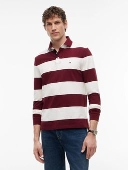 Tommy Hilfiger - Red Striped Regular Fit Cotton Polo T-Shirt