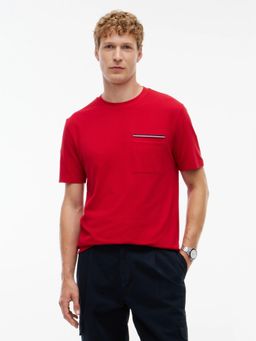 Tommy Hilfiger - Red Solid Regular Fit Cotton T-Shirt