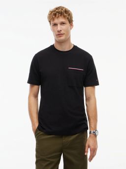Tommy Hilfiger - Black Solid Regular Fit Cotton T-Shirt