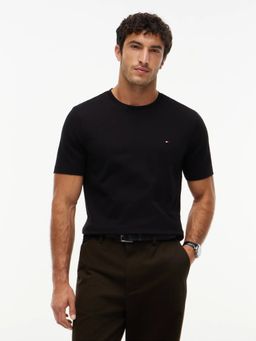 Tommy Hilfiger - Black Solid Regular Fit Cotton T-Shirt