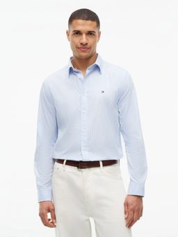 Tommy Hilfiger - Blue Striped Regular Fit Poplin Shirt