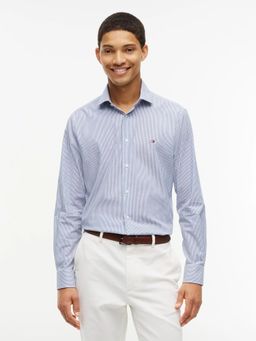 Tommy Hilfiger - Blue Striped Slim Fit Poplin Shirt