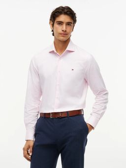 Tommy Hilfiger - Pink Solid Slim Fit Dobby Shirt