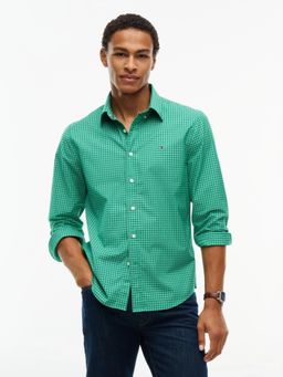 Tommy Hilfiger - Green Checks Regular Fit Poplin Shirt