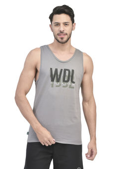 WOODLAND - Grey Cotton Tank Top For Men