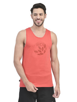 WOODLAND - Red Cotton Tank Top For Men