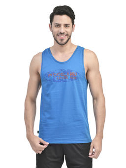 WOODLAND - Blue Cotton Tank Top For Men
