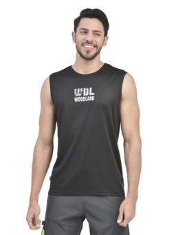 WOODLAND - Black Polyester Tank Top For Men