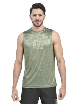 WOODLAND - Green Polyester Tank Top For Men