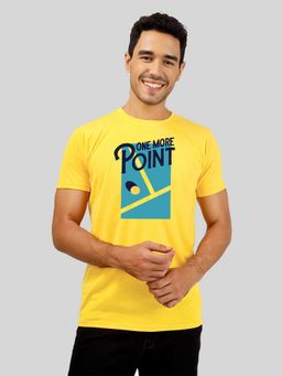 Greylongg - Comfortable Yellow Round Neck T-Shirt
