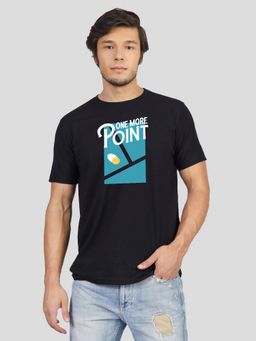 Greylongg - Comfortable Black Round Neck T-Shirt