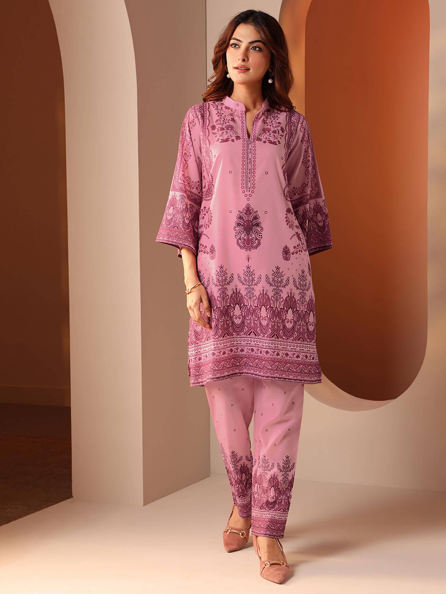 libas Women Pink Floral Printed Co-Ord Set-picture-35