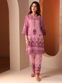 Libas - Women Pink Floral Printed Co-Ord Set