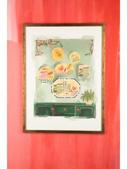 Freedom Tree - Arakta Plates On Wall Art With Frame Peach Sage