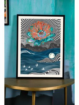 Freedom Tree - Passiflora Illusion Wall Art With Frame Charcoal