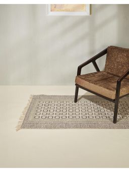 Fabindia - Grey Avishi Printed Cotton Dhurrie