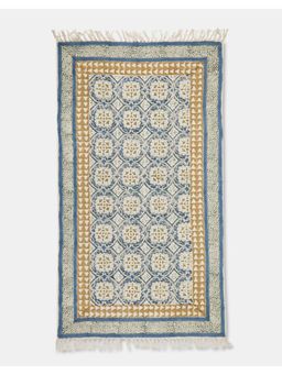 Fabindia - Teal Vyom Printed Cotton Dhurrie