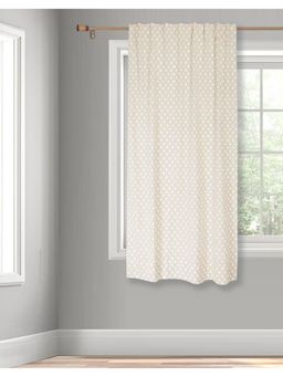 Fabindia - Off White Barfi Cutwork Cotton Curtain (5 Feet)