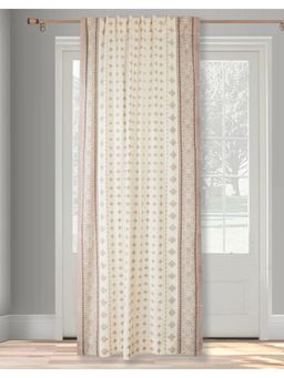 Fabindia - Off White Mihika Printed Cotton Curtain (5 Feet)