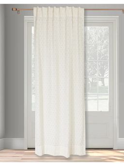 Fabindia - Off White Barfi Cutwork Cotton Curtain