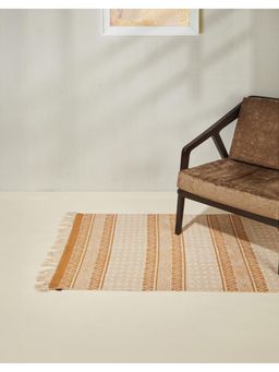 Fabindia - Yellow Preksh Printed Cotton Dhurrie