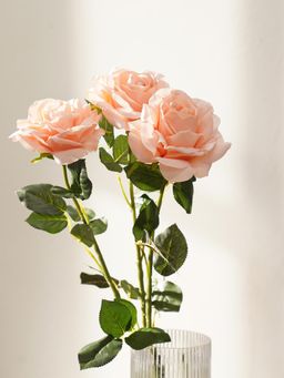 Pure Home + Living - Light Pink Artificial Rose Flower Stem - Single