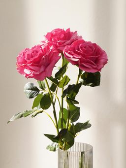 Pure Home + Living - Dark Pink Artificial Rose Flower Stem - Single